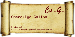 Csereklye Galina névjegykártya